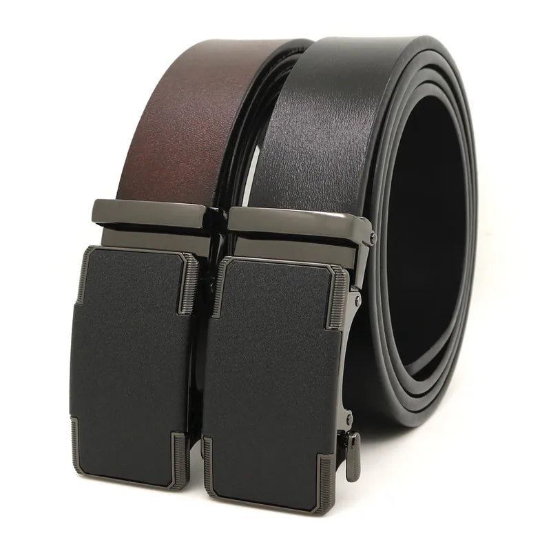 LQbelt Cowhide Belt Men's Genuine Leather Automatic Buckle Belts for Men OEM Ratchet Belt Factory