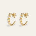 LOZRUNVE China Jewelry Factory 925 Sterling Silver New Collection Bezel Diamond Hook Huggie Earring