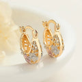 Bijouterie Joyeria Bisuterias Oro Fashion Jewelry Hollow Copper Alloy Women Hoop 18K Gold Plated Wholesale Earrings Women