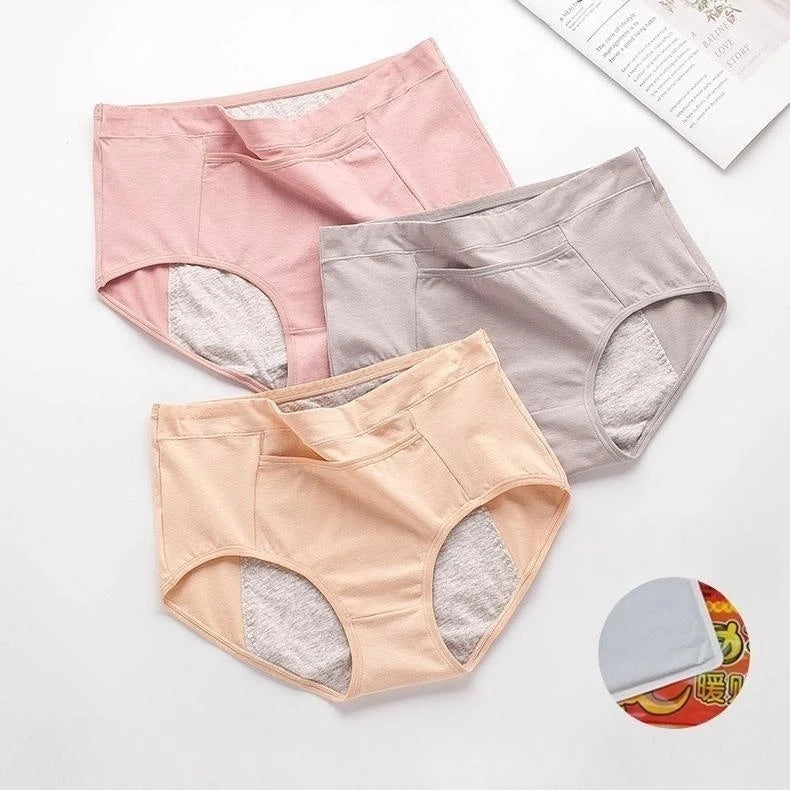 Physiological Underwear Women's Menstrual Period Leak-proof Widened Large Size Mid-waist Sanitary Pants With Pockets
