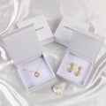 Customizable Small Gift Purple Jewelry Packaging Box Custom logo Printed Velvet White Jewelry Set Ring Box