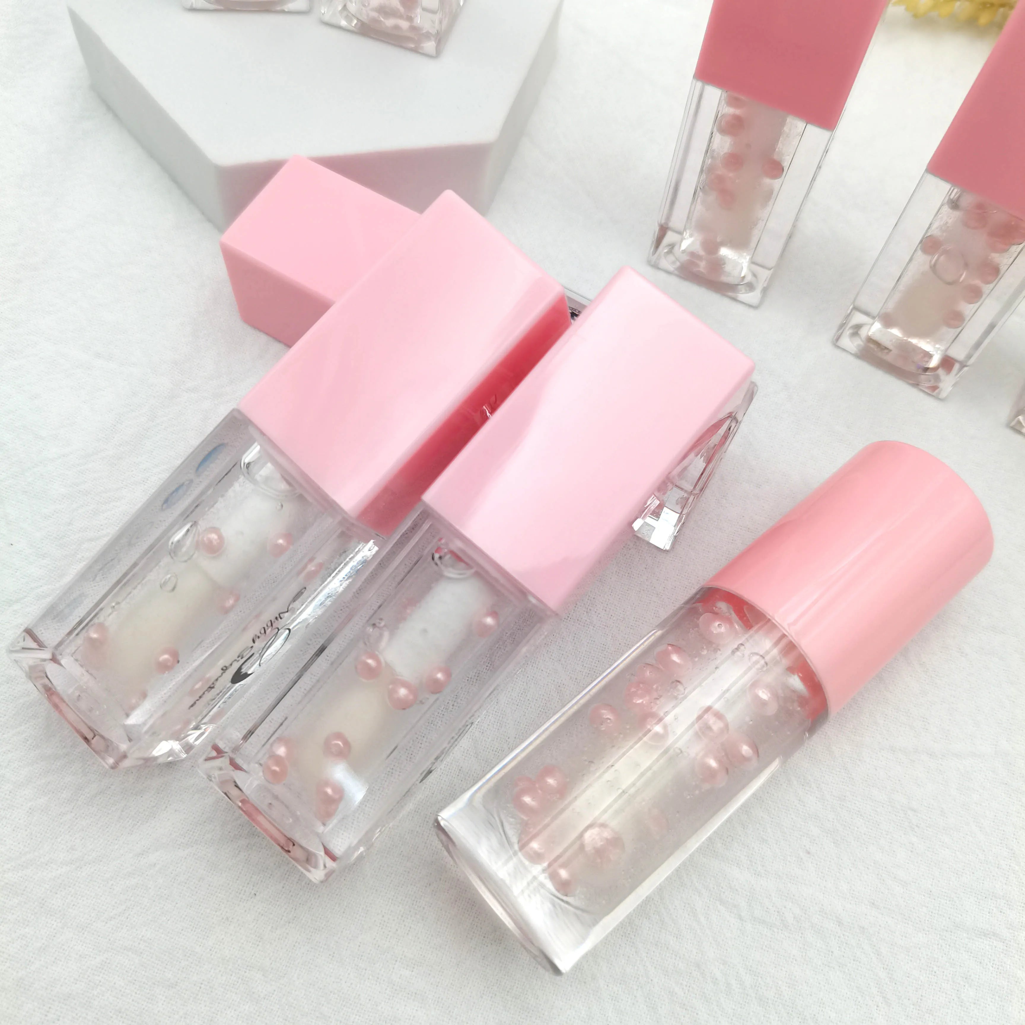 Big Brush clear Lip Oil Moisturizing Lip Care Vegan Private Label Pink Lipgloss Caviar Essence Lip Plumper Gloss