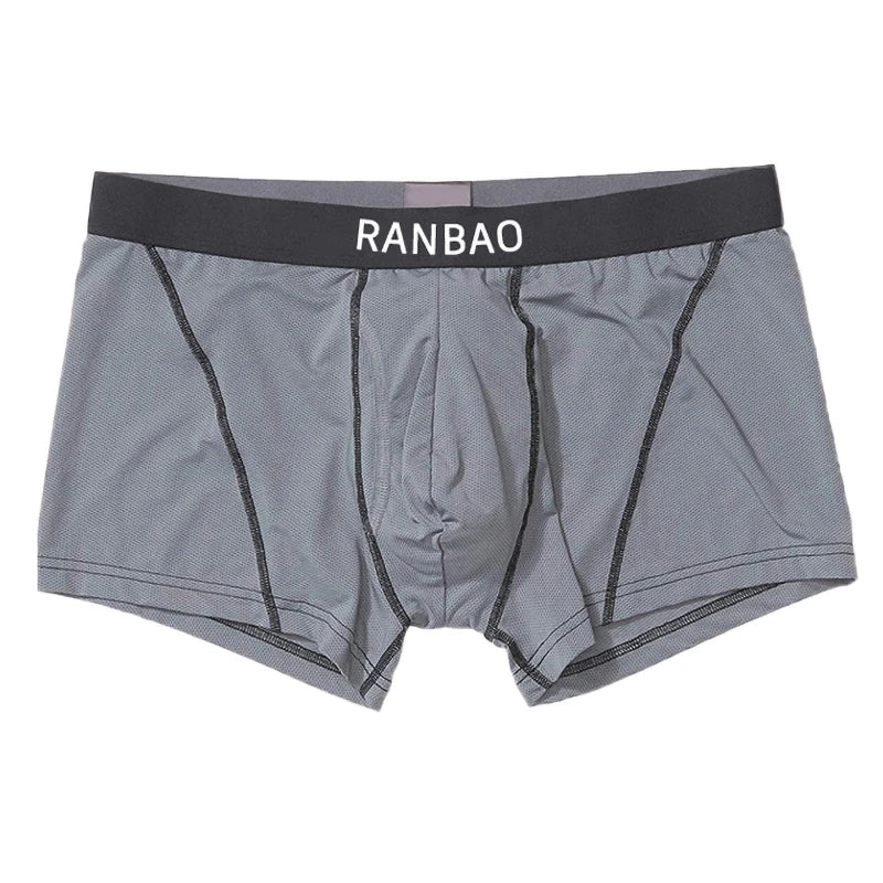 Manufacture Classic Grey Front Flying Big Pouch Underwear Men Boxer Briefs Custom Men Boxers Underwear