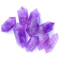 Natural Amethyst Crystal Wand 4cm Hexagonal DIY Mineral Jewelry Gift Double Points Terminated for Meditation Reiki Polished