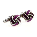 Wholesale Purple Enamel Love Knot Elegant Cufflinks Custom Mens Suit Shirt Fashion Accessory Wedding Tuxedo Trendy Jewelry Gift