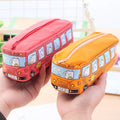 New High-Capacity Bus Series Zipper Canvas Pencil Case Pouch Bag for School Student Promotions Customize Stationery Supplies