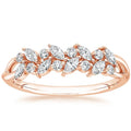 Graduation Gifts Women Men Friendship 18K Rose Gold  Arc Jewelry  Engraved Inspirational Jardiniere Moissanite Stackable Rings