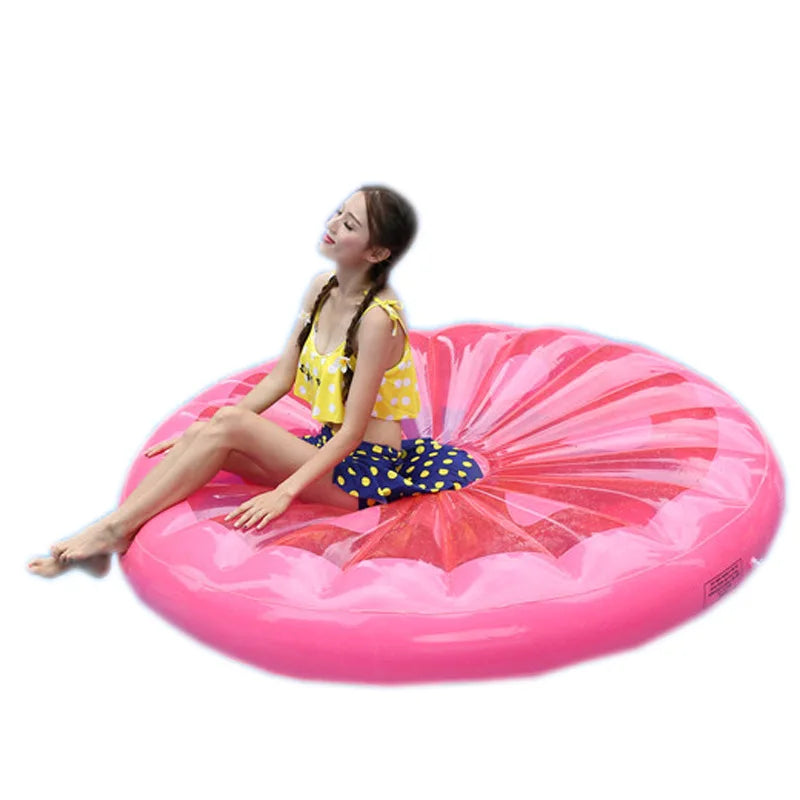 B03 Luxury Comfortable Pink Lemon PVC Inflatable Pool Float Durable 160cm for Adults & Kids
