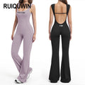 RUIQUWIN 2026 Custom Women's Sleeveless Sports Bodysuit Soild Seamless Tight Yoga Jumpsuit for Workout Fitness