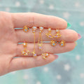Wholesale Fashion 18K Gold Plated Copper Brass Earring Studs star Moon Bear designer Woman Ladies Luxury Chain Earrings