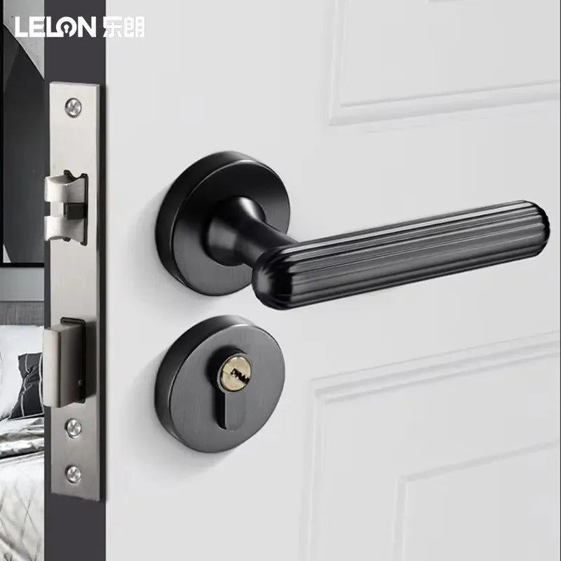 Entrance Passage Bedroom Bathroom Privacy Circular Tube Flush Door Handle Lock Antioxidant Silent Magnetic Bolt Lock