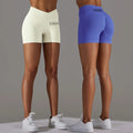 XW-6627 New High Quality Seamless Knit Breathable Solid Colour Crossover Waist Gym Peach Butt Yoga Fitness 3/4 Shorts for Women