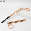 Travel Rose Gold Color Metal Handle Mascara Brushes Eyelash Wand Keychain Spoolie Eyelash Extension Brush With Lid Cover