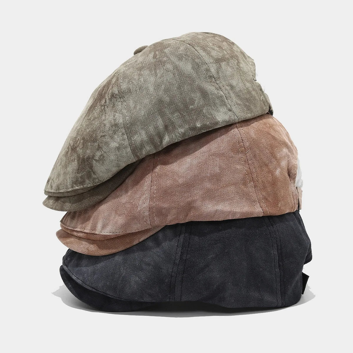 2025 Spring Summer New Fashion Vintage Tie Dyed 8 Panels Newsboy Cap for Women Men Outdoor Casual Dress