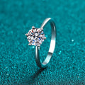 Classic 6 Claws Silver 925 Original 0.5-2 Carat Brilliant Cut Diamond Test Past D Color Moissanite Ring Round Gemstone Rings