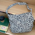 Large Capacity Women Corduroy Shoulder Bag Vintage Leopard Print Ladies Messenger Bags College Female Book Tote Travel Handbag