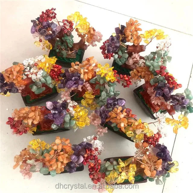 Mixed Crystal Money Small Feng Shui Art Craft for Christmas Tree Semi-Precious Stone Decor Home Healing Gemstone