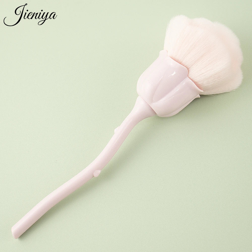 Jiniya Wholesale New Nail Art Tool Brush Beauty New Product pink Rose Cleaning Dust Nail Brush with Plastic Box
