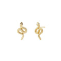 Bohemian 925 silver gold dainty minimal texture eye snake stud earrings earring