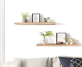 Set of 4 Light Walnut 24 Inch Sturdy and Easy to Setup Wood  Wall Mounted Floating Shelves for Wall Home Decor