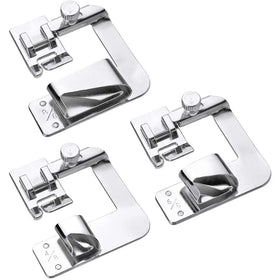 3 Sizes Wide Rolled Hem Pressure Foot Set Low Shank Sewing Machine Presser Hemmer Foot Essential Sewing Supplies