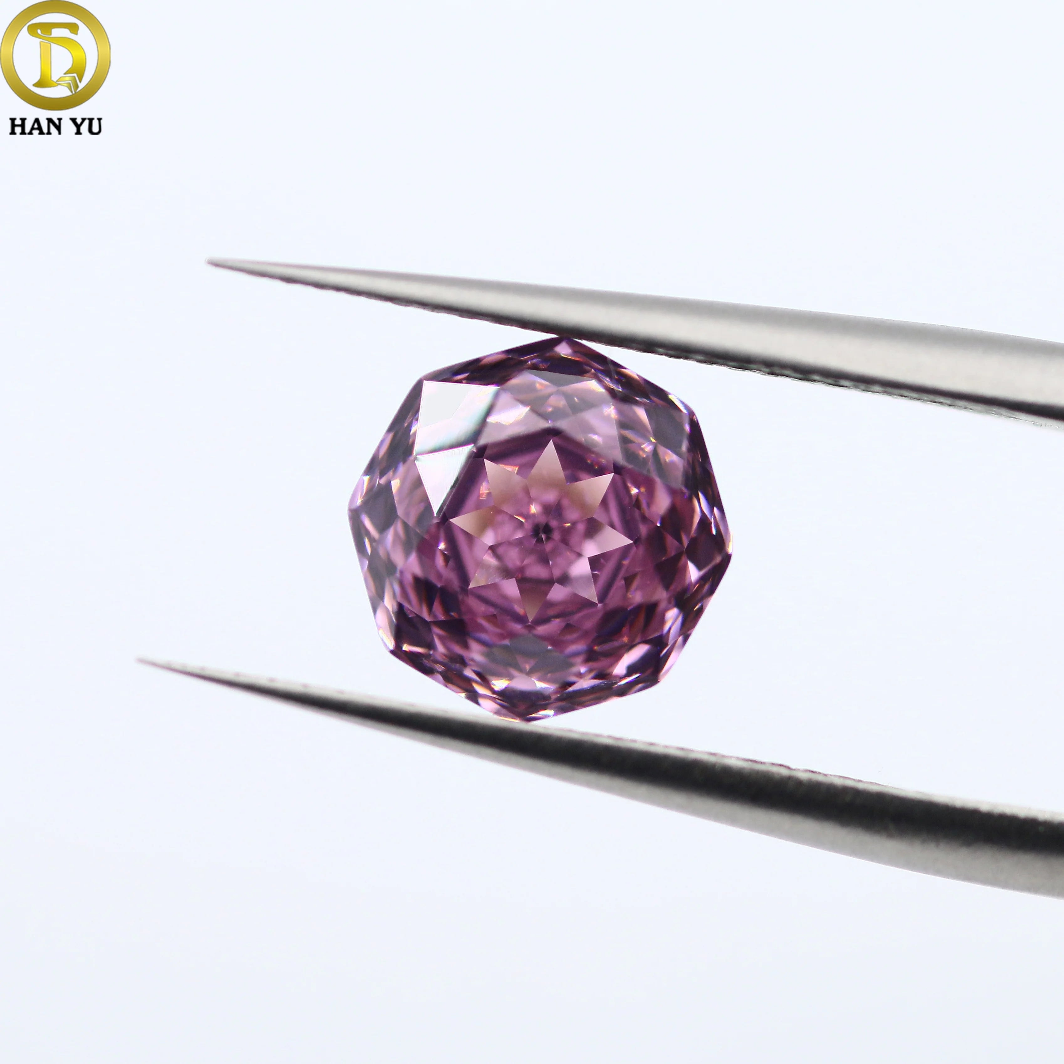 HanYu 3A 4A 5A Wholesale Price Loose CZ Stone Pink Color Gemstone Cubic Zirconia