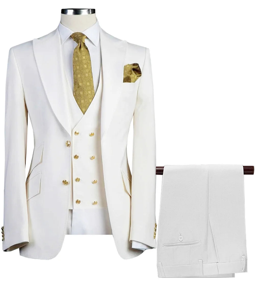 XS-5XL Men's Suit Vest 3-piece Suit Business Set Business Suit Wedding Groomsmen Set