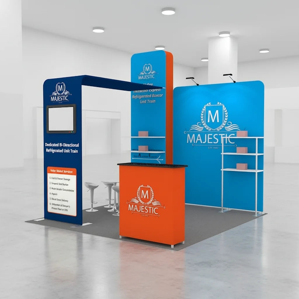 Quick Assemble Aluminum Tension Fabric Full Color Custom Tradeshow Portable Trade Show Booth Display 10x10 MegaBDM
