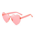 Kids Heart Pink Shaped Sunglasses Rimless Transparent Candy Color Eyewear Vintage Rainbow Sunglasses Bulk