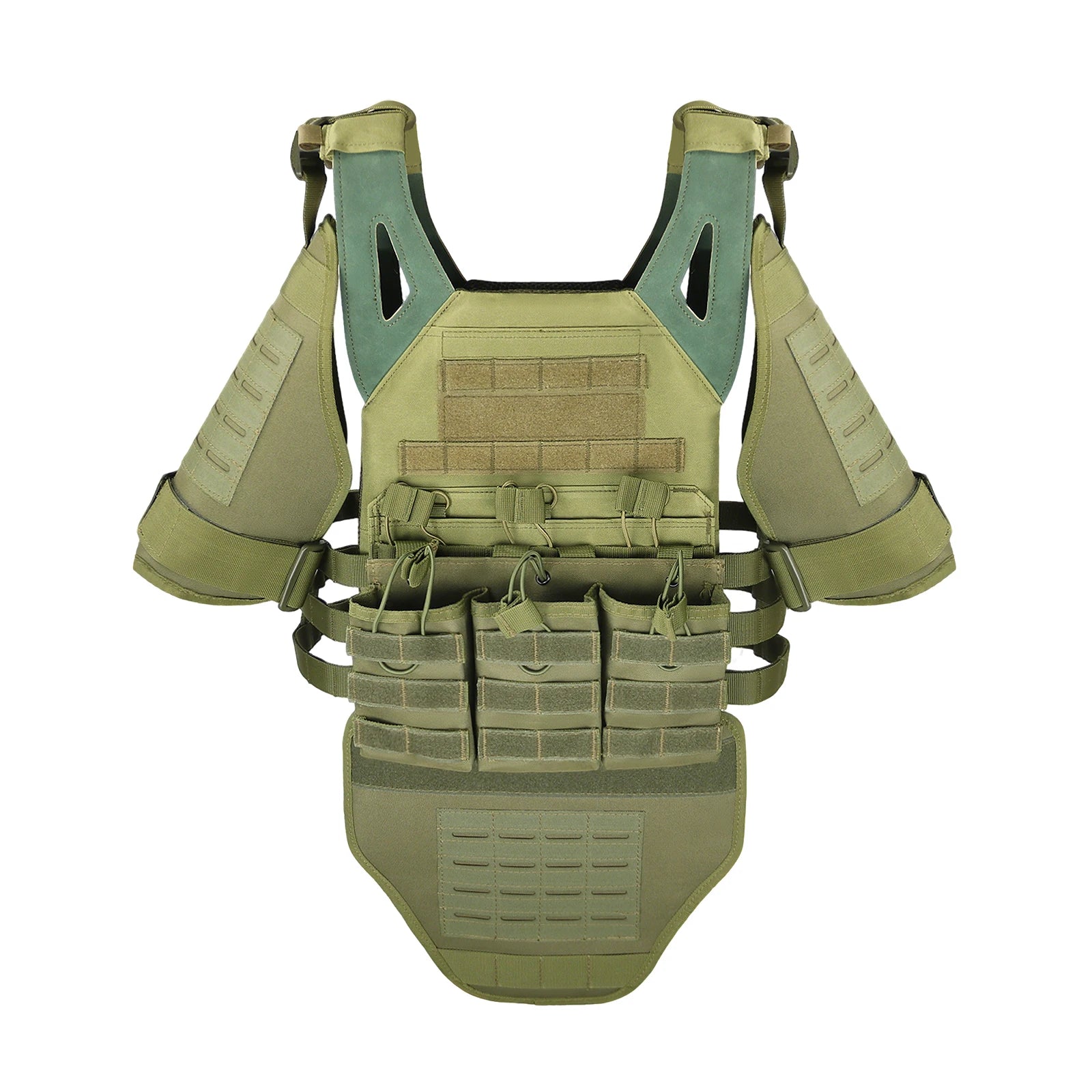 Full Body Tactical Vest 600D Paintball Hunting Gear JPC Plate Carrier with Detachable Shoulder Groin Guards
