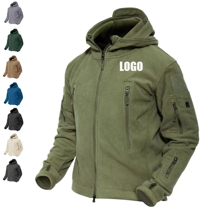 Winter Man Cargo Bomber Polyester Jacket Knitted Activewear Jacket Hoodie Tactical Jacket Men Zipper Hoodies
