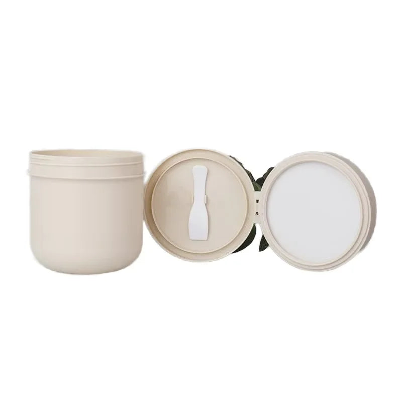 300ml 400ml Frosted Beige PP Jar with Screw Cap Includes Spoon-for Cleansing Masks Makeup Remover Hair Masks Hair Wax Mud Masks