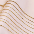 Tarnish Free Real PVD Gold Stainless Steel Chain Multiple Style Adjustable 18 Inch Long Fine Chain Necklaces for Jewelry Making