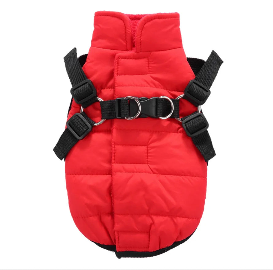 Hot Sale Zipper Solid Warm Padded Dog Vest Jackets Winter Pet Clothes