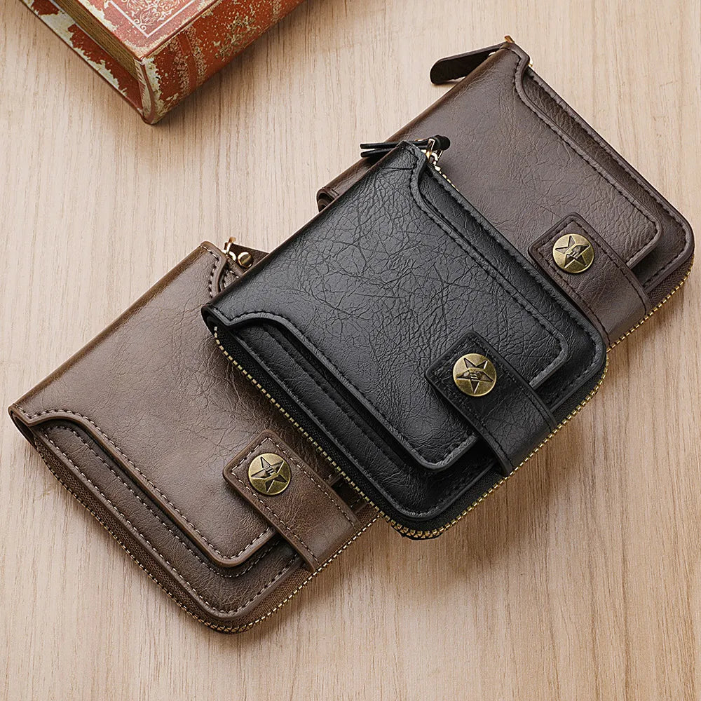 Wholesale Wallet High-quality Men's Vintage Leather Credit Card Holder Pocket Minimalist Wallet