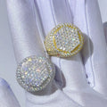 GRA Certificated Pass Diamond Tester  Sterling Silver White Gold VVS Moissanite Iced Out Ring HipHop