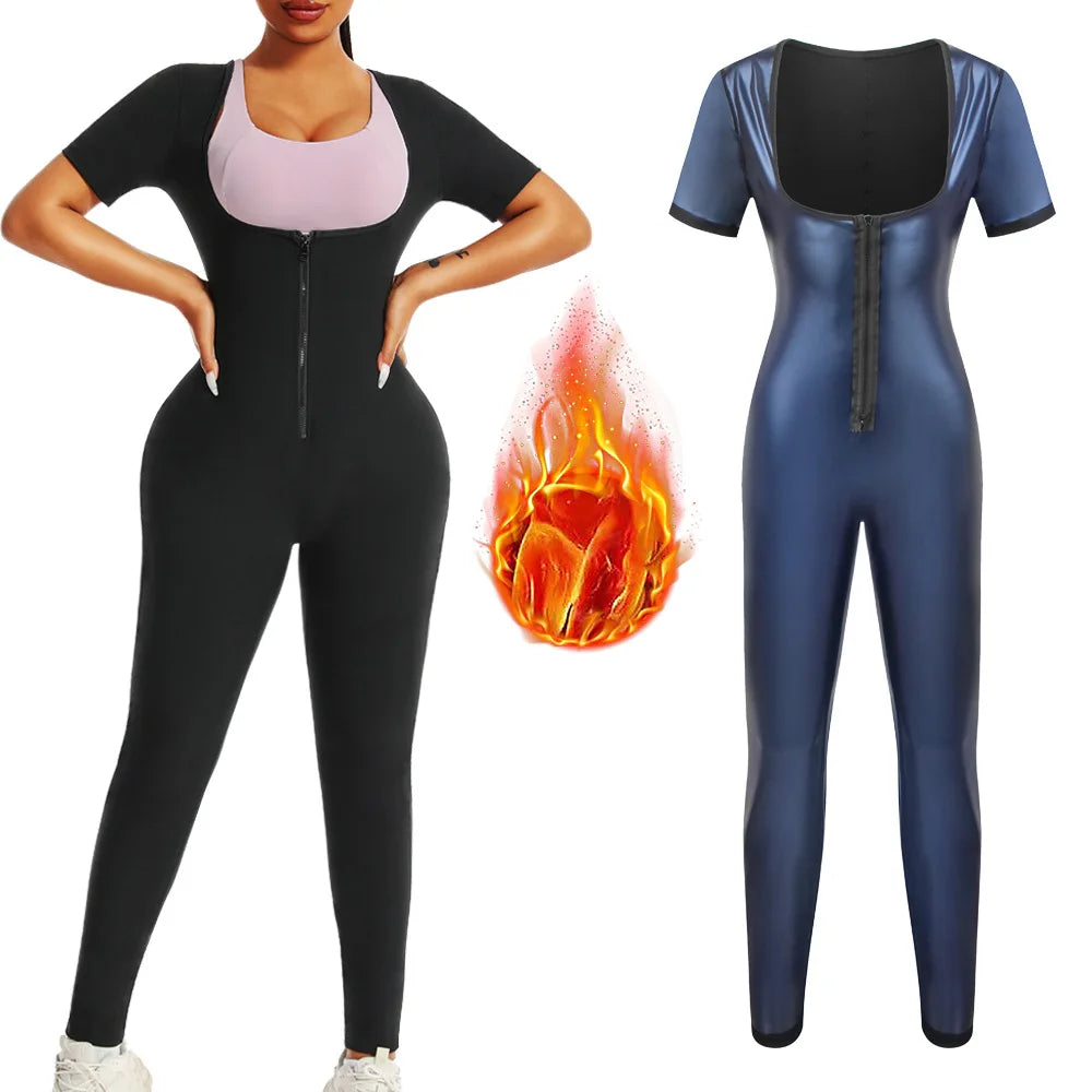 Women's Sports Workout Clothes Lift Body Shaping Sauna Sweatshirt Running Yoga Sports Jumpsuit