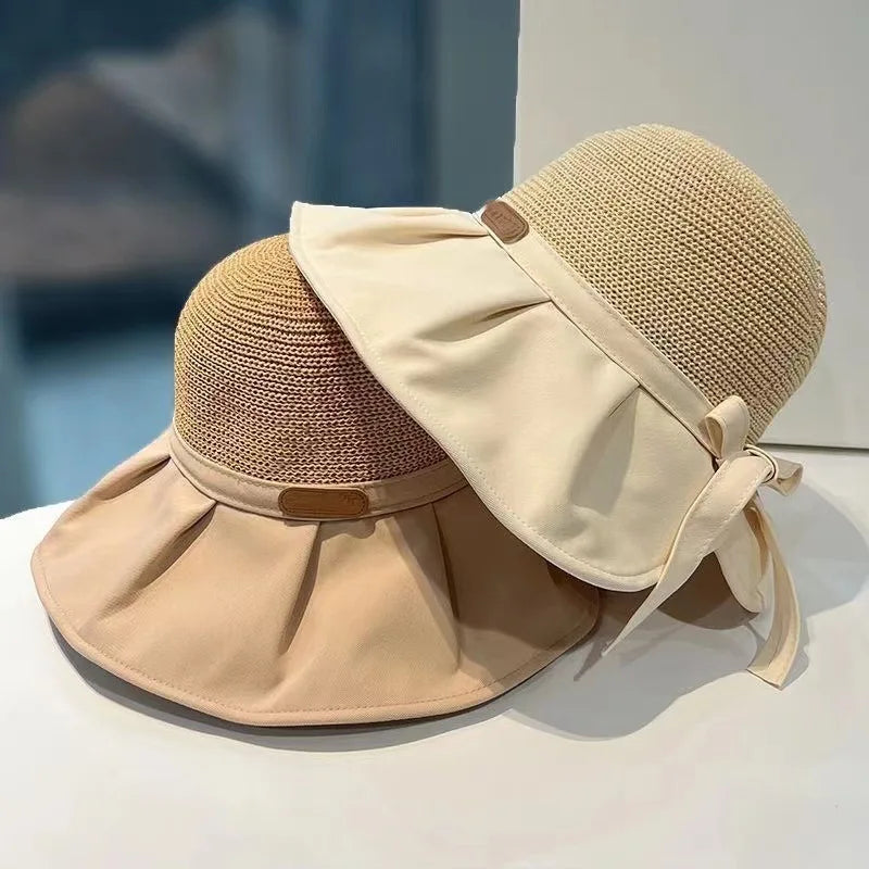 Women's Men's Summer Trendy Beach Sunhat Straw Panama Jazz Hat Female Cowboy Gangster Cap Chapeau for Children Boys Daily Use