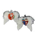 Customized Logo Print Angel Wing Xmas Hanging Wood Sublimation Blank Feather Wing Christmas Pendant Tree