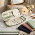 Fashionable Simple PU Zipper Closure Jewelry Bag Travelling Organizer Pouch Travel Portable Earrings Rings Necklaces Storage Box
