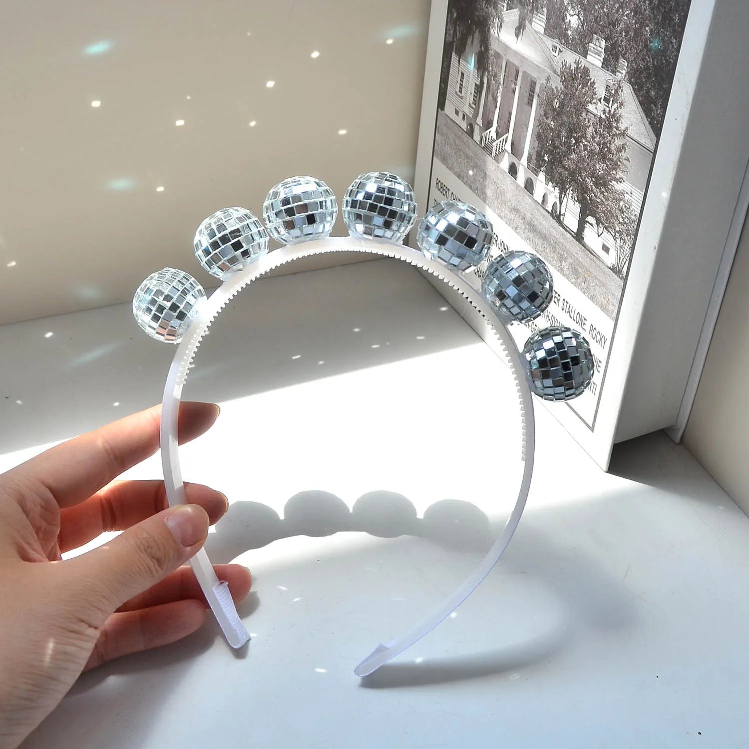 Retro Disco Ball Headband for Women Night Club Birthday Party Accessories