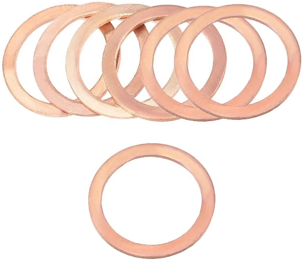 M42 Copper Flat Washer 1.65" X 2.05" X 0.08"(IDxODxT) Flat Ring Gasket Fitting for Screw Bolt Electrical Connections Fasteners