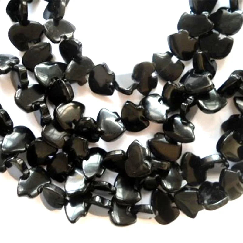 Loose Gemstone Black Obsidian Bear Beads Strand for Jewelry Making