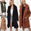 Long Faux Fur Coat Female Casual Coat Autumn and Winter New European American Fashion Ladies Hot Coat