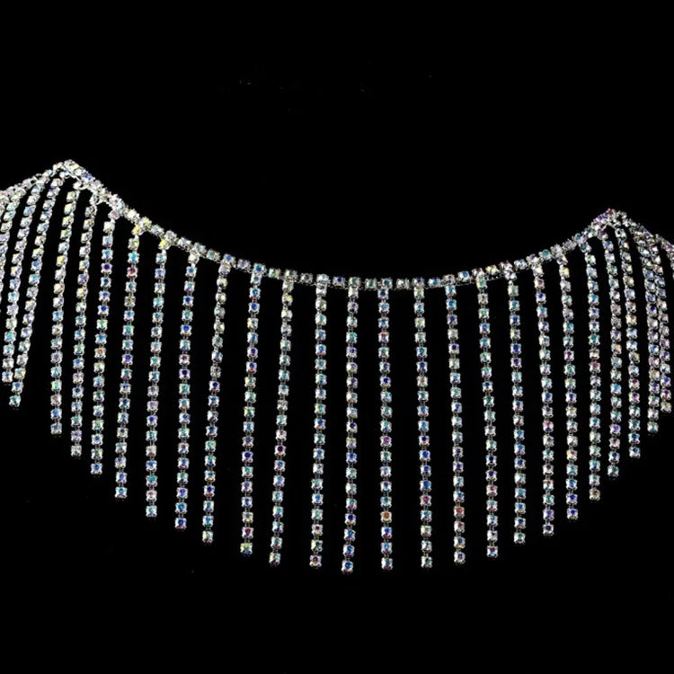 Wholesale Nickel-Free Flatback 5cm 8cm 13cm Twinkling Crystal Glass Rhinestone Fringe Trim Rhinestone Tassel Chain
