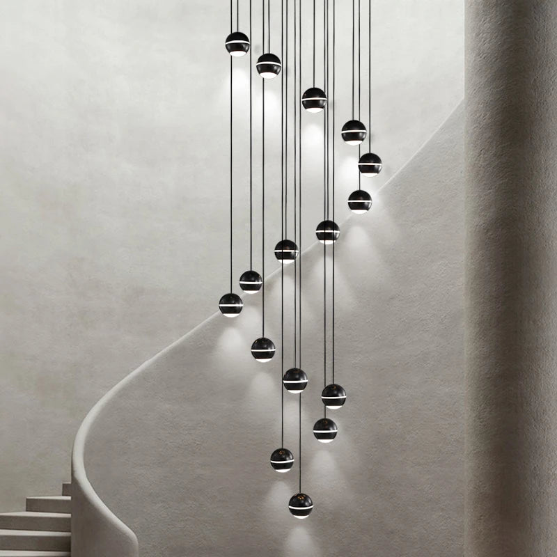 Modern Staircasewell  Pendant Light Hall Chandelier Loft Living Room Hanging Lamps for High Ceiling Pendant Lamp Dining Room