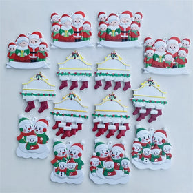 Wholesale DIY Christmas Resin Pendant Christmas Snowman Family Hanging Ornaments For Christmas Decoration