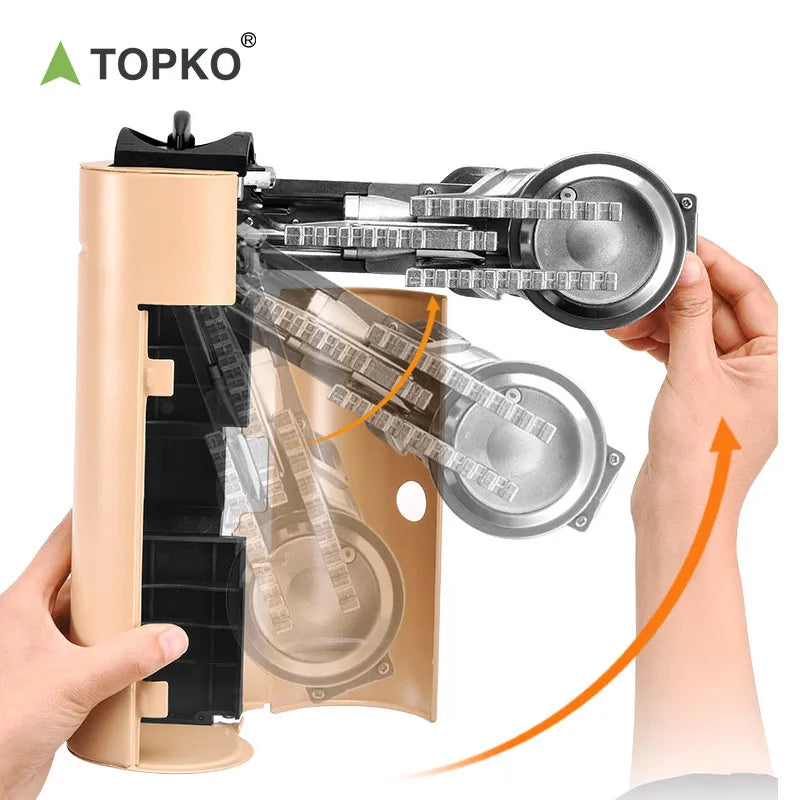 Topko 1-Burner Free Standing Mini Gas Stove and Cylinder Professional Portable Cooking for Camping & Hiking