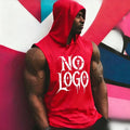 Custom 100% Cotton Men's Gym Fitness Tank Tops Stringer Sports Vest Hooded Workout Sleeveless Muscle T Shirt Breathable Knitted