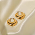 Fashion Stainless Steel Luxury Hollow Earrings New Women 18k Gold Plated Trendy Simple Earrings